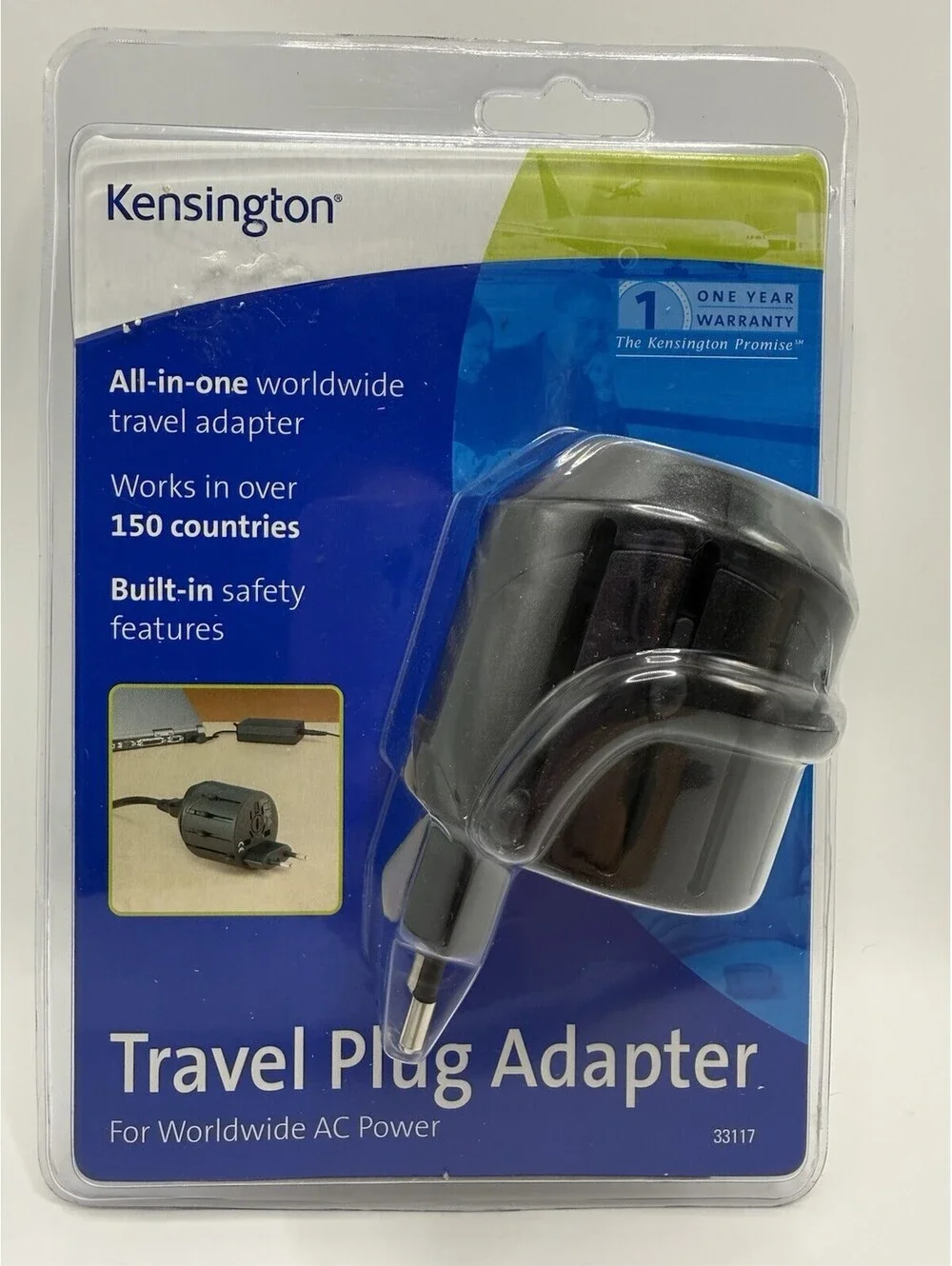 Kensington Travel Plug Adapter Worldwide Ac Power Black NIB